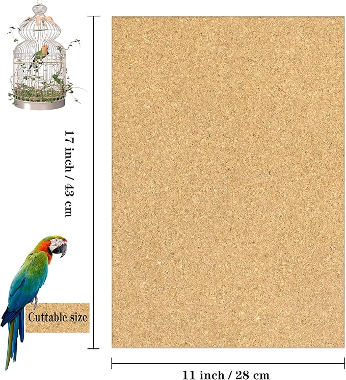 Gravel Paper for Bird Cage,BirdCage Liner Papers Cuttable Gravel Liner Sea Sand Paper Pet Animal Cages Cushion Great for Hard-Billed Birds Parrot | Clean Safe & Aids in Digestion (15 PCS - 17" x 11")