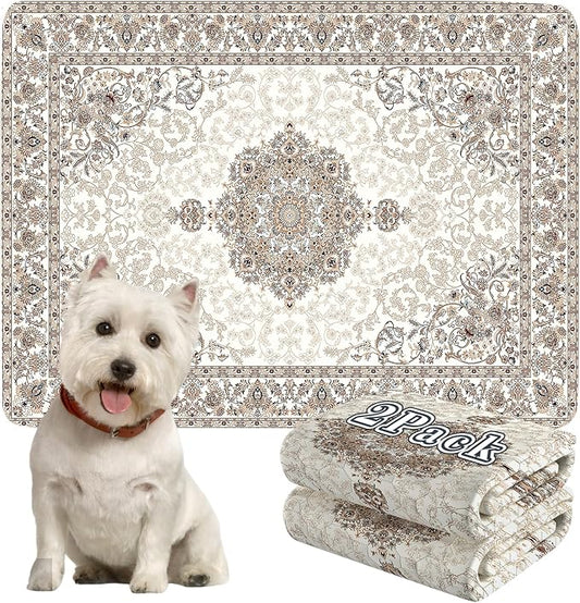 Dogcator Washable Pee Pads for Dogs, 2 Pack Reusable Puppy Training Pads. 36''x48'' Super Absorbent Dog Rugs, Non-Slip and Leakproof Pee Mat for Dogs, Whelping Pads for Crates and Floors