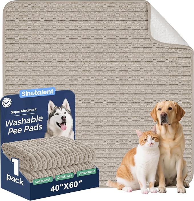 Washable Pee Pads for Dogs, Reusable Puppy Pads Dog Pads, Non-Slip Dog Pee Pads, Leakproof Pet Pee Pads Wee Wee Pads for Dogs. (Brown, 40"x60"(Pack of 1))