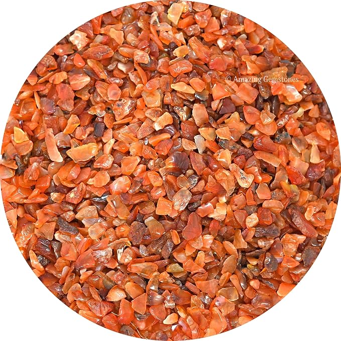 Amazing Gemstone Carnelian Crystal Chips Aquarium Gravel Rocks - Carnelian Chips Bulk Fish Tank Gravel, Small Tumbled Stones and Tiny Crystals for Decoration (Natural AAA Grade Gemstones)