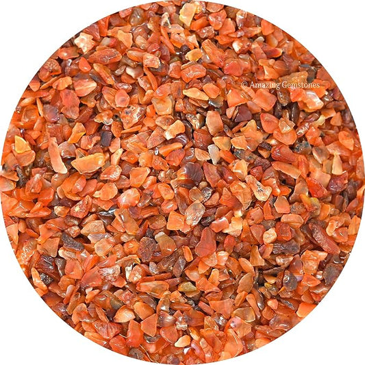 Amazing Gemstone Carnelian Crystal Chips Aquarium Gravel Rocks - Carnelian Chips Bulk Fish Tank Gravel, Small Tumbled Stones and Tiny Crystals for Decoration (Natural AAA Grade Gemstones)