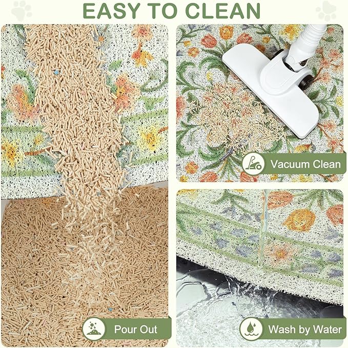 Unicorn Catcher Cat Litter Mat Non-Slip Bottom Litter Box Mat Urine-Proof Soft Litter Mat for Cats Waterproof Pads Protects Floors Cat Mat for Litter Box