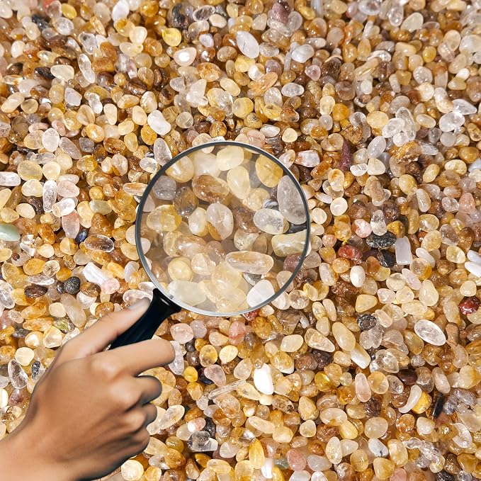 Golden Healer Quartz Chips Bulk 2lbs, 2400+ Pieces, 5-8mm Natural Gemstones