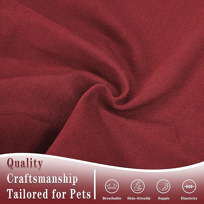Stylish Cotton Dog Shirt with Print, Soft & Breathable, All-Season Comfort, Fits Most Breeds - Perfect Pet Apparel for Small, Medium, Large Dogs.red&XXL