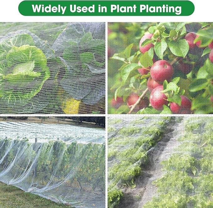 Unves 10' x 30' Garden Netting, Mosquito Bird Netting for Garden, Insect Plant Cover Bug Net Mesh for Vegetables Fruits Trees Flowers Blueberries Tomatoes Protection