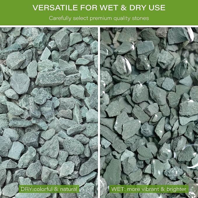 NUPICK 6lb Green Zeolite for Plants, 3/8" Gravel for Cactus | Natural Succulent Potting Soil Amendments, Decorative Bonsai Gritty Rock, Pebbles Pumice for Vase Fillers, Top Dressing
