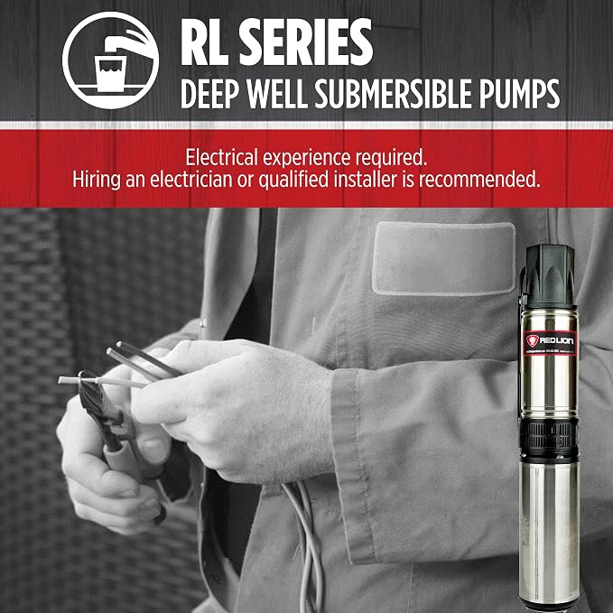 Red Lion RL12G07-2W2V Submersible Well Pump, 3/4 HP, 2-Wire, 230V, 12 GPM