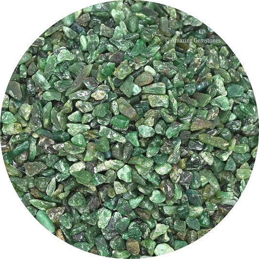 Green Aventurine Crystal Chips Aquarium Gravel Rocks - Green Aventurine Chips Bulk Fish Tank Gravel, Small Tumbled Stone Chips and Tiny Crystals for Decoration (Natural AAA Grade Gemstones)