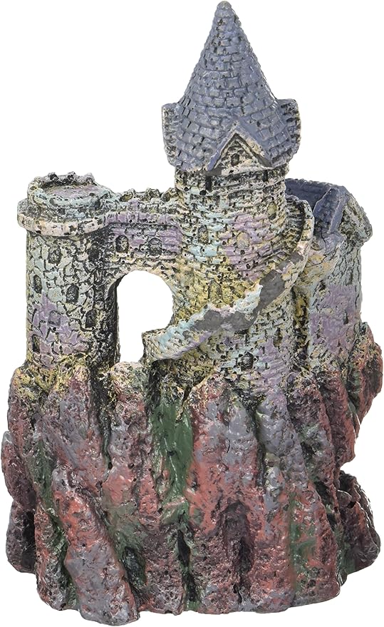 Penn-Plax Age-of-Magic Wizard’s Castle Aquarium Decoration – Safe for Freshwater and Saltwater Fish Tanks – Small