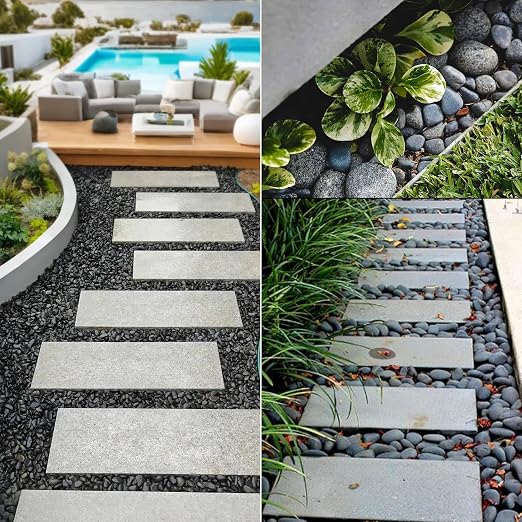 Quibbay 5 lbs Pebbles, 0.1-0.4 Inch Small Pebbles for Pots Indoor Plants, Succulent, Vase, Fish Tank, Decorative River Rocks for Garden Landscaping, Home Decor, Outdoor Paving, Grey