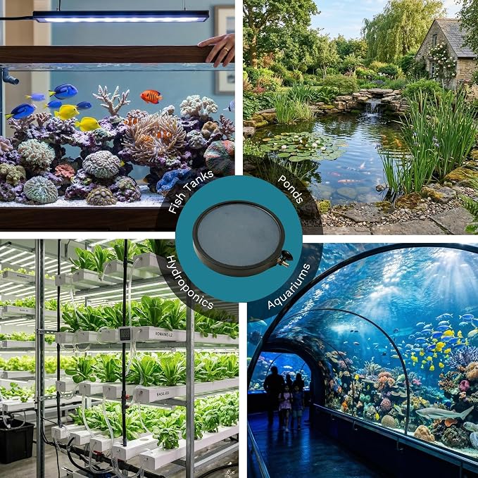 5 Inch Pond Aeration Micro Bubble Stone Diffuser Disc | High oxygen transfer, promotes beneficial bacteria, reduces sludge and toxic gases