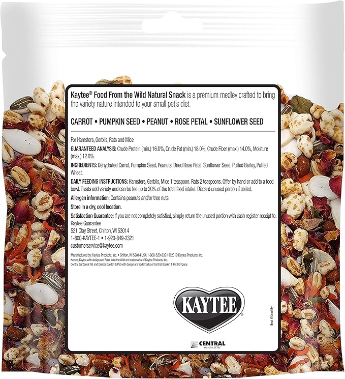 Kaytee Food from The Wild Natural Snack for Pet Hamsters, Gerbils, Rats and Mice, 2 Ounces (Pack of 2)