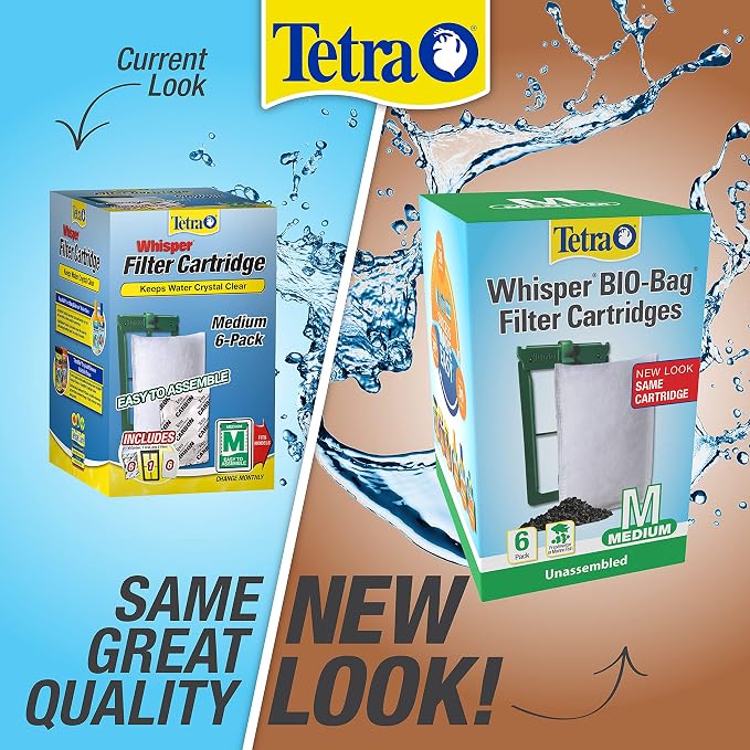 Tetra Whisper Bio-Bag Medium Filter Cartridges for Aquariums, Unassembled, Fits Tetra Whisper Fish Tank Filters 5-10 Gal, PF-10, IQ 10, 6 Count (Pack of 9)