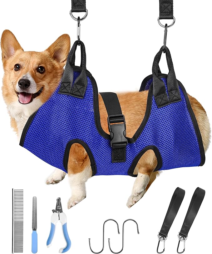PatiencET Bundle of Pet Grooming Hammock for Cats & Dogs and Cat Scratching Mat, Natural Sisal Cat Scratcher Mat
