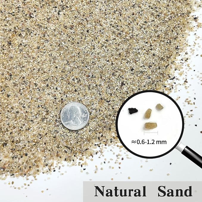 FANTIAN 10 lbs Aquarium Sand, 0.6-1.2 mm Aquarium Substrate for Freshwater Fish Tank. Decorative River Rocks Gravel for Fish Tank, Plants Potted, Fire Pits, Candle, Vase and Crafts