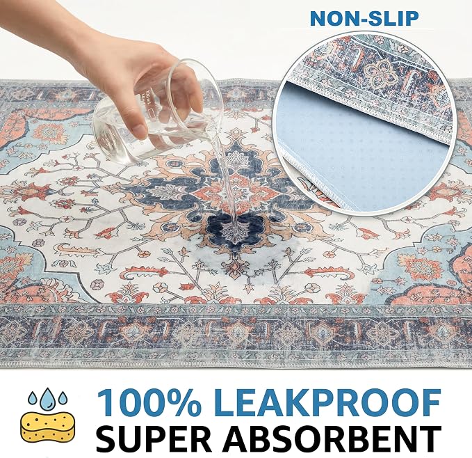 Washable Pee Pads for Dogs,Great Urine Absorbent Reusable Puppy Training Pads,Waterproof,Leak-Proof & Non-Slip Potty Pads for Whelping,Crate,Playpen,Bed.(Blue Floral,72"x72")