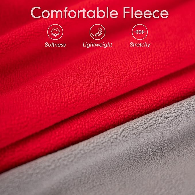 cyeollo 2 Pack Dog Sweater Sweatshirt Stretchy Soft Fleece Vest Pullover with Reflective Stripe Dog Jacket Lightweight Pet Clothes for Medium Dogs, Red & Grey XXL