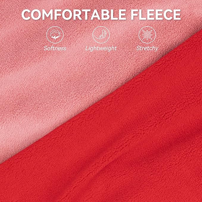 cyeollo 2 Pack Small Fleece Dog Sweater Stretchy Pullover Soft Dog Jacket with Reflective Stripe Female & Male Sweatshirt Pet Clothes Coats for Small Dogs, Red & Fuschia L