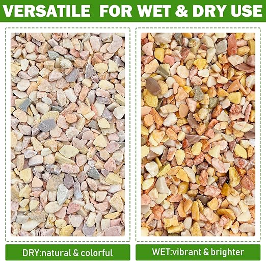 11LB Natural Gravel Pebbles, 1/4 Inch Gravel Stones for Succulent and Cactus, Aquariums, Terrarium, Vases and Indoor Outdoor Gardening,Gold
