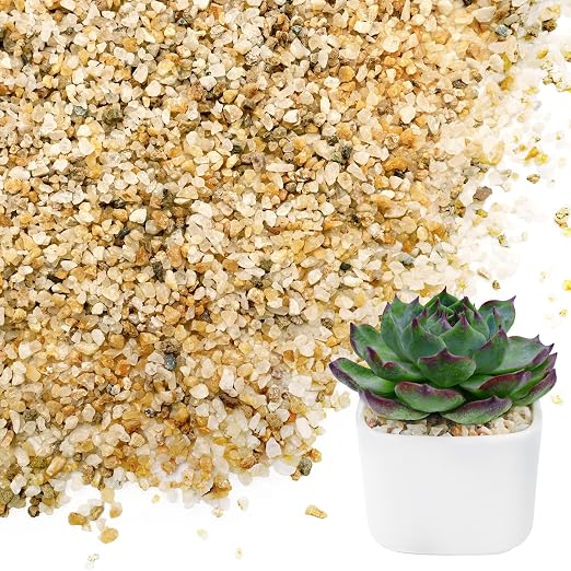NUPICK 1-2mm Coarse Sand for Plants, 3lb Horticultural Sand for Succulents | Desert Silica Sand for Cactus, Decorative Gravel for Landscaping, Gold Horticultural Grit for Aquariums, Bonsai, Vases Filler