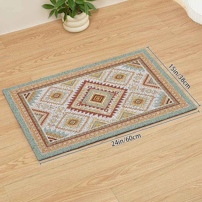 Unicorn Catcher Cat Litter Mat 24" x 15" Non-Slip Litter Box Mat Washable Litter Catcher Mat for Litter Box Indoor Food Mat Supplies Essentials,Orange Red