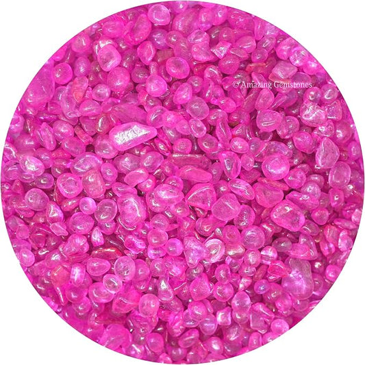 Amazing Gemstone Rose Aura Quartz Crystal Chips Aquarium Gravel Rocks - Aura Quartz Chips Bulk Fish Tank Gravel,Small Tumbled Stone Chips and Tiny Crystals for Decoration (Natural AAA Grade Gemstone)