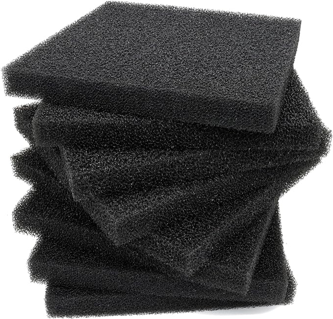 8 Pack Aquarium Filter Foam Bio Sponges Pad 9x9x1 20PPI | Fish Tank Sponge Coarse Sheet Filter Media Pad, Cut-to-Size Foam for Pet Filters