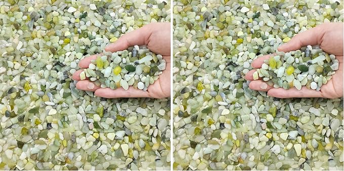 FANTIAN 10 lbs Pebbles for Landscaping,1/4 Inch Polished Green Pea Gravel Small Rocks for Plants, Succulents, Cactus, Vases, Terrarium and Outdoor Gardening (Pack of 2)