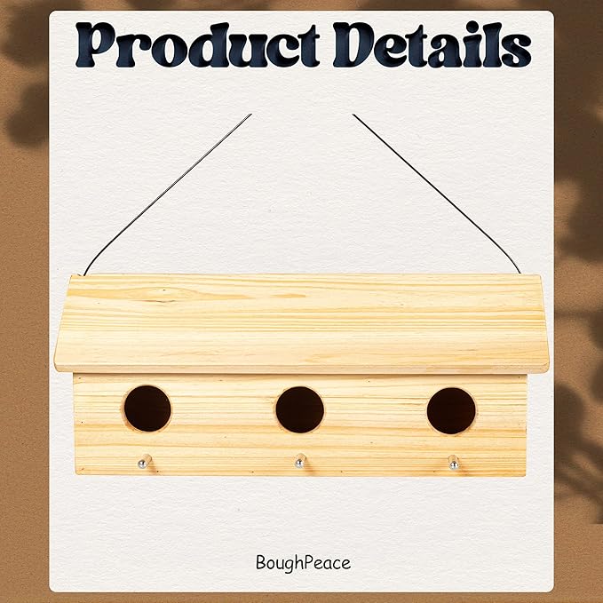 Wooden Bird Houses for Outside Birdhouses Nest Bluebird House for Cardinals Finch Wren Swallow for Garden Viewing 7