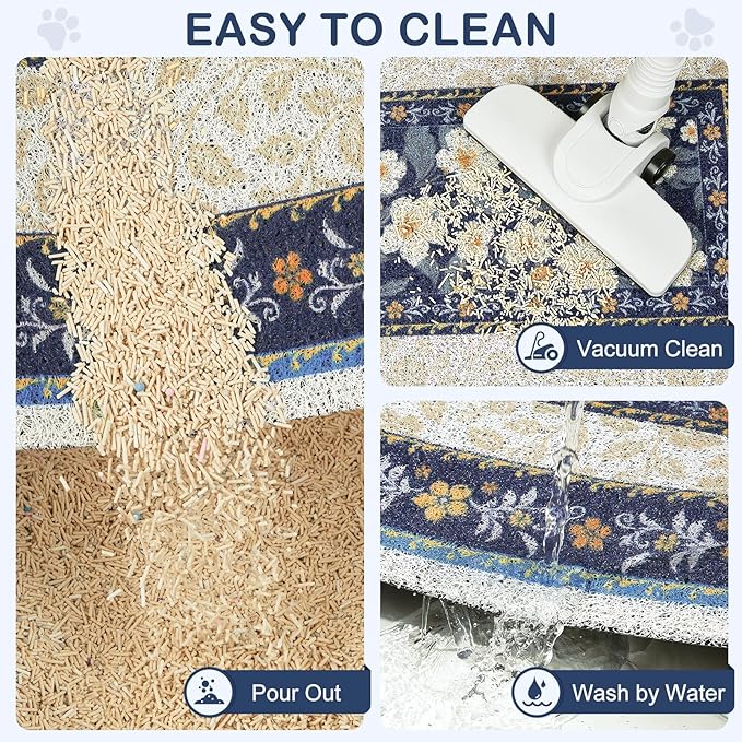 Unicorn Catcher Cat Litter Mat Non-Slip Bottom Litter Box Mat Urine-Proof Soft Litter Mat for Cats Waterproof Pads Protects Floors Cat Mat for Litter Box