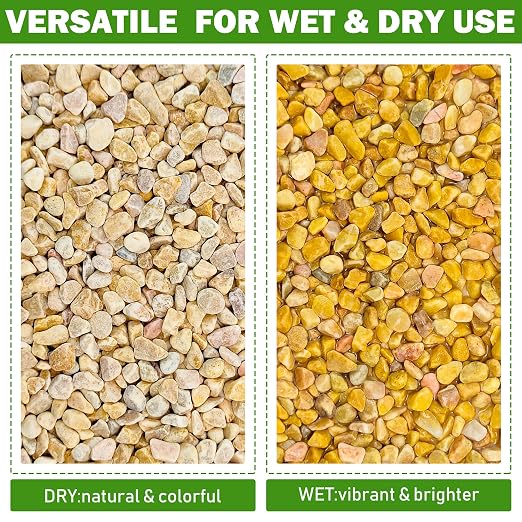 11LB Natural River Rocks Pebbles, 1/4 Inch Decorative Gravel for Succulents, Cactus, Aquariums, Terrarium, Vases and Garden Landscaping,Yellow