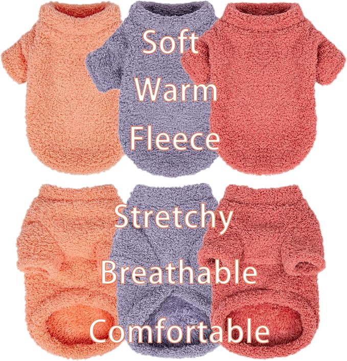 Dog Sweater, 3 Pack Sweaters for Small Dogs Girl, Dog Clothes for Medium Dogs Male or Boy, Ultra Soft and Warm Puppy Coat for Winter Christmas (X-Large, Pink+Purple+Magenta)