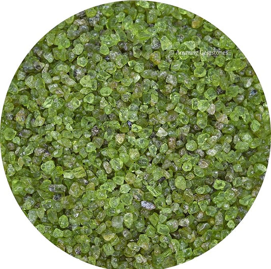 Amazing Gemstone Peridot Crystal Chips & Tiny Crystals - Aquarium Gravel Rocks for Fish Tank Decoration (Natural AAA Grade Gemstones)