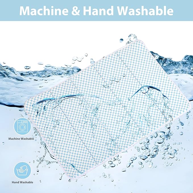 Cooling Dog Mat Q-Max>0.5 - Rapid Cooling Tech, Thin Breathable Crate Pad, Portable Washable Summer Mat, Chill Soothing Fabric - 41"x27" Extra Large Dog, Blue