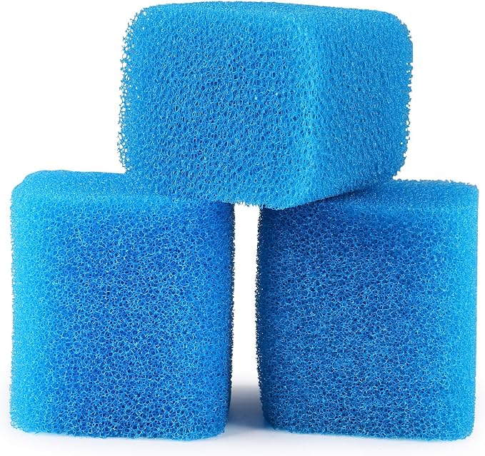 fishkeeper Replacement Filter Sponge for Aquariums, 3 Pack | Washable and Reusable Biological Filter Sponge Media