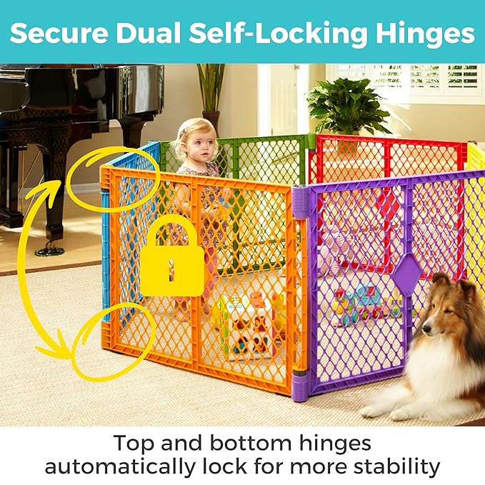 Toddleroo by North States - Superyard Colorplay 2-Panel Door Extension: 65.5 Inch Play Yard Extension with Door - Works with Superyard Playpens - Colorplay