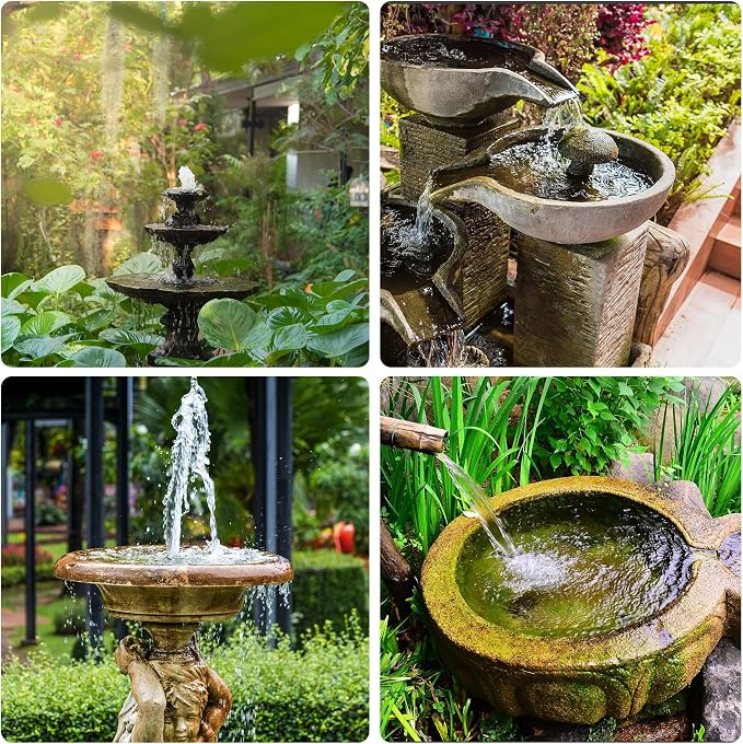 Biling 7.5W Solar Water Pump Outdoor 80 GPH with Dry-Run Protection | Solar Fountain with DIY 5ft Tubing for Samll Ponds, Garden Pool and Bird Bath