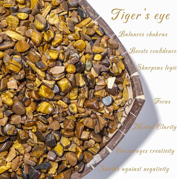 Yellow Tiger Eye Chips Bulk 1lb, 1200+ Pieces, 5-8mm Natural Gemstones