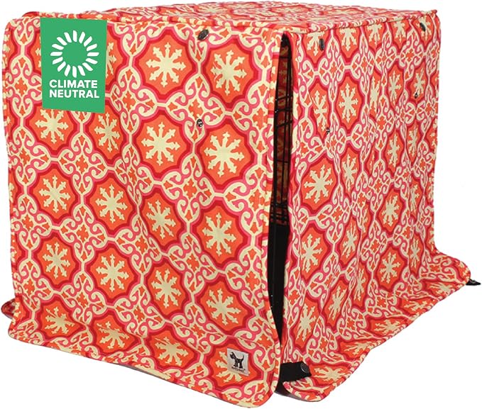 Molly Mutt Papillon Dog Crate Cover, 100% Cotton Canvas Cover with 2 Roll-Up Panels, Ideal for Dog or Cat Crate, Durable, Washable, and Free of Harmful Chemicals, 42" x 28" x 31"