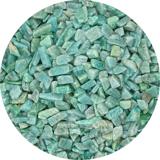 Amazing Gemstone Amazonite Crystal Chips Aquarium Gravel Rocks - Carnelian Chips Bulk Fish Tank Gravel, Small Tumbled Stone Chips, Tiny Crystals for Decoration (Natural AAA Grade) (1000+ Carat Chips)