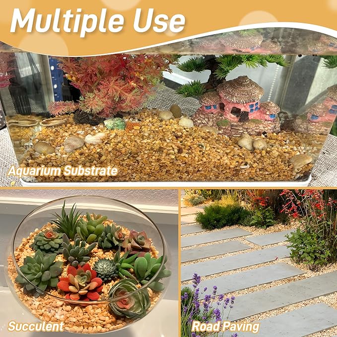 Mulctun 45Lb 1/5Inch Natural Pea Gravel for Landscaping,Decorative Aquarium Gravel,Terrarium Rocks for Fish Tank Stones for Vases Filling DIY Project Garden Indoor Outdoor