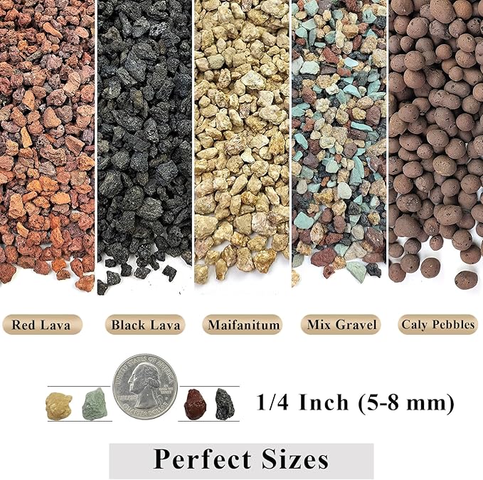 FANTIAN 5 lbs Black Lava Rocks for Plants, 1/4 Inch Crush Volcanic Rock | Small Black Horticultural Volcanic Rock Pumice for Plants, Safe for Aquarium, Succulent Drainage Fire Pits Outdoor