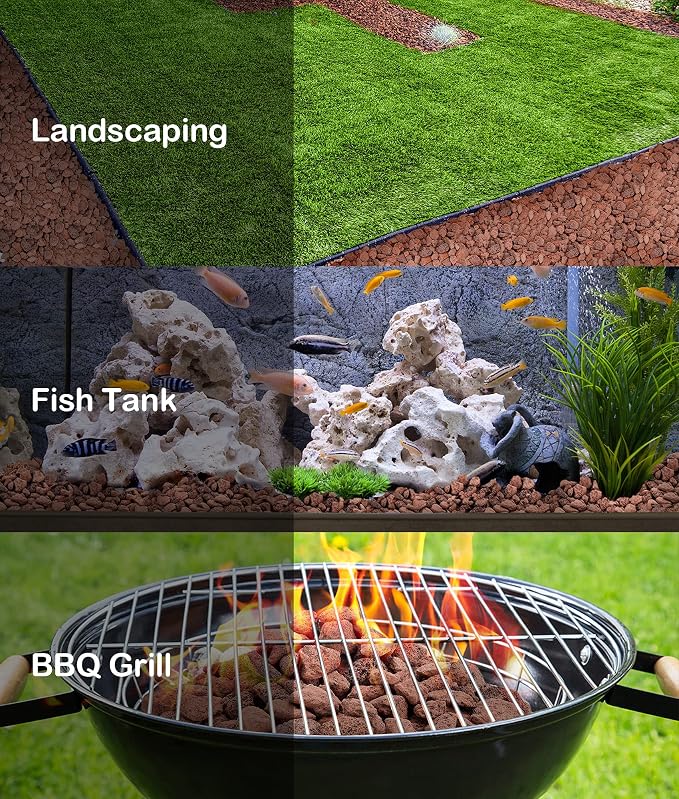 Stanbroil Red Lava Rock Granules for Gas Log Sets and Fireplaces - 10 lb.Bag (0.8"-1.2") | Fire Pits, Gas Log Sets