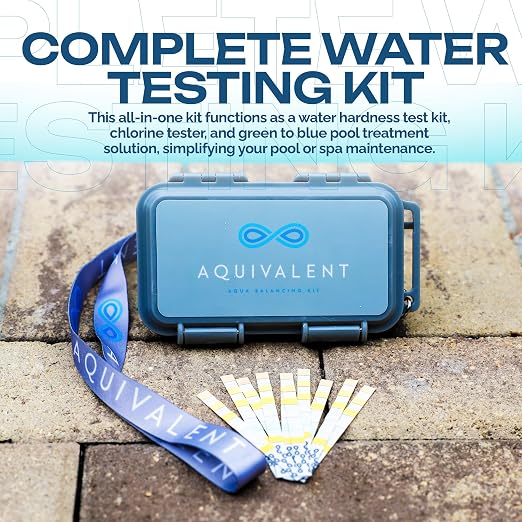 Advanced Pool Test Strips, Hot Tub Test Strips & Pool Water Testing Kit for Spas - 6-Way Chlorine & Ph Test Strips - Above Ground Pool Accessories - AI Mobile App Water Test Kit (Starter Kit)