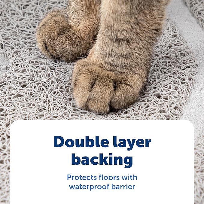 PetSafe Anti-Tracking Litter Mat - Traps Crystal and Clay Clumping Cat Litter - Durable Mesh Material - Easy to Clean Mat - Compatible with All Cat Litter Boxes - Small Size