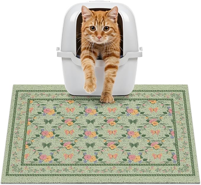 Unicorn Catcher 24x15 inches Cat Litter Mat Non-Slip Bottom Litter Box Mat Urine-Proof Soft Litter Mat for Cats Waterproof Pads Protects Floors Cat Mat for Litter Box