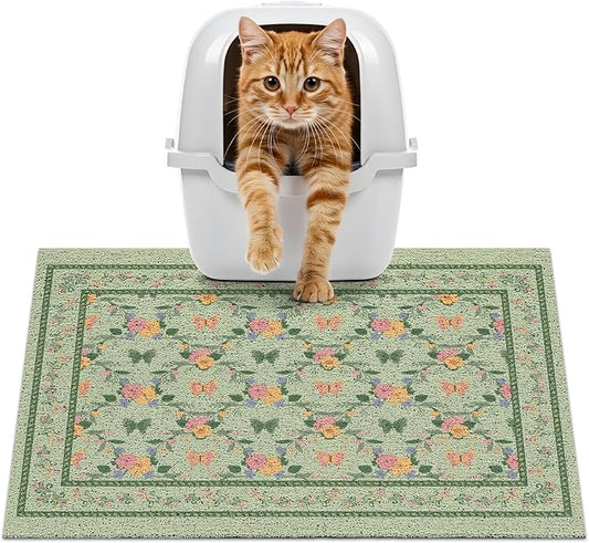 Unicorn Catcher 24x15 inches Cat Litter Mat Non-Slip Bottom Litter Box Mat Urine-Proof Soft Litter Mat for Cats Waterproof Pads Protects Floors Cat Mat for Litter Box