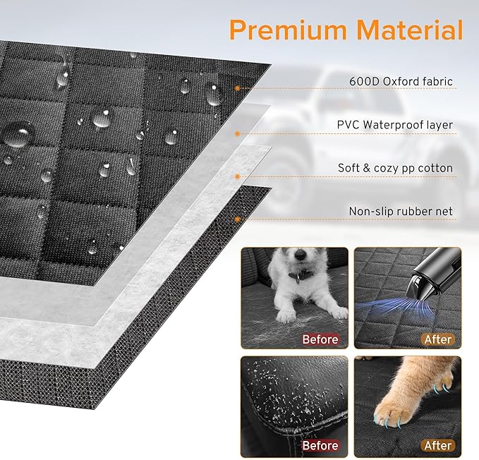 Dog Car Seat Cover for Back Seat Compatible with Mitsubishi Outlander Lancer Eclipse Cross Sport Accessories, Waterproof Non-Slip Pet Bench Backseat Covers 2026 New