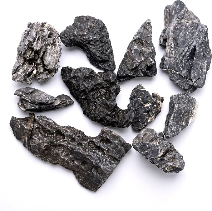 Seiryu Stone Aquascaping Rocks, 10 lb (4-8"), Aquarium Stone Set | Beginner to advanced aquascaping • Iwagumi-ready stone selection • Creates depth & perspective • Ideal for planted aquariums