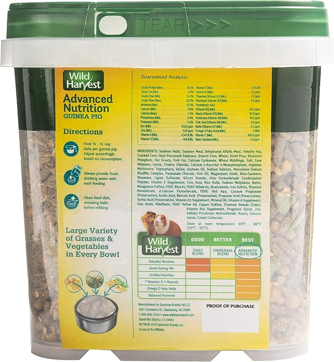 Wild Harvest Advanced Nutrition Guinea Pig, Complete And Balanced Diet, 4.5 Pounds